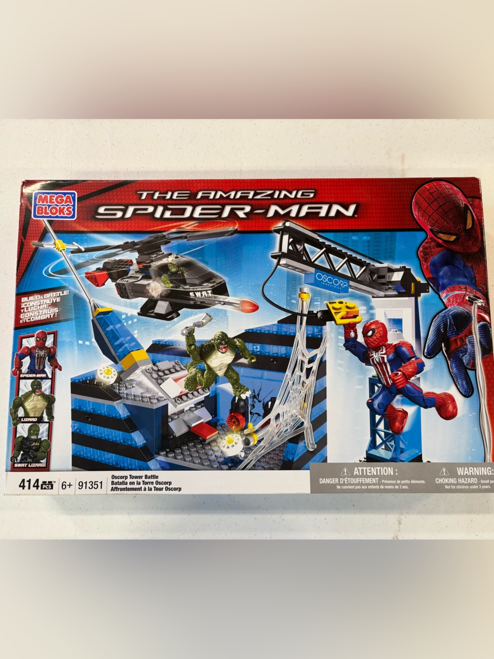 The Amazing Spider-Man Oscorp Tower Battle Playset - Red/Blue never been opened.